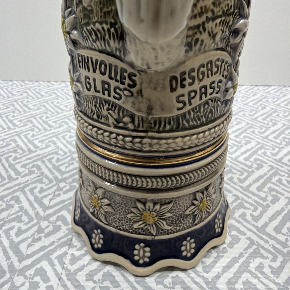 Vtg Gerz German Beer Stein 11.5" 1L Mapsa Swiss Music Box Trink Trink Pewter EUC - Picture 4 of 15